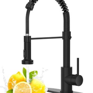 Modern Brushed Stainless Steel Deck Mounted Kitchen Sink Mixer Faucet Single Handle Ceramic Valve Core Pull Sprayer Single Hole